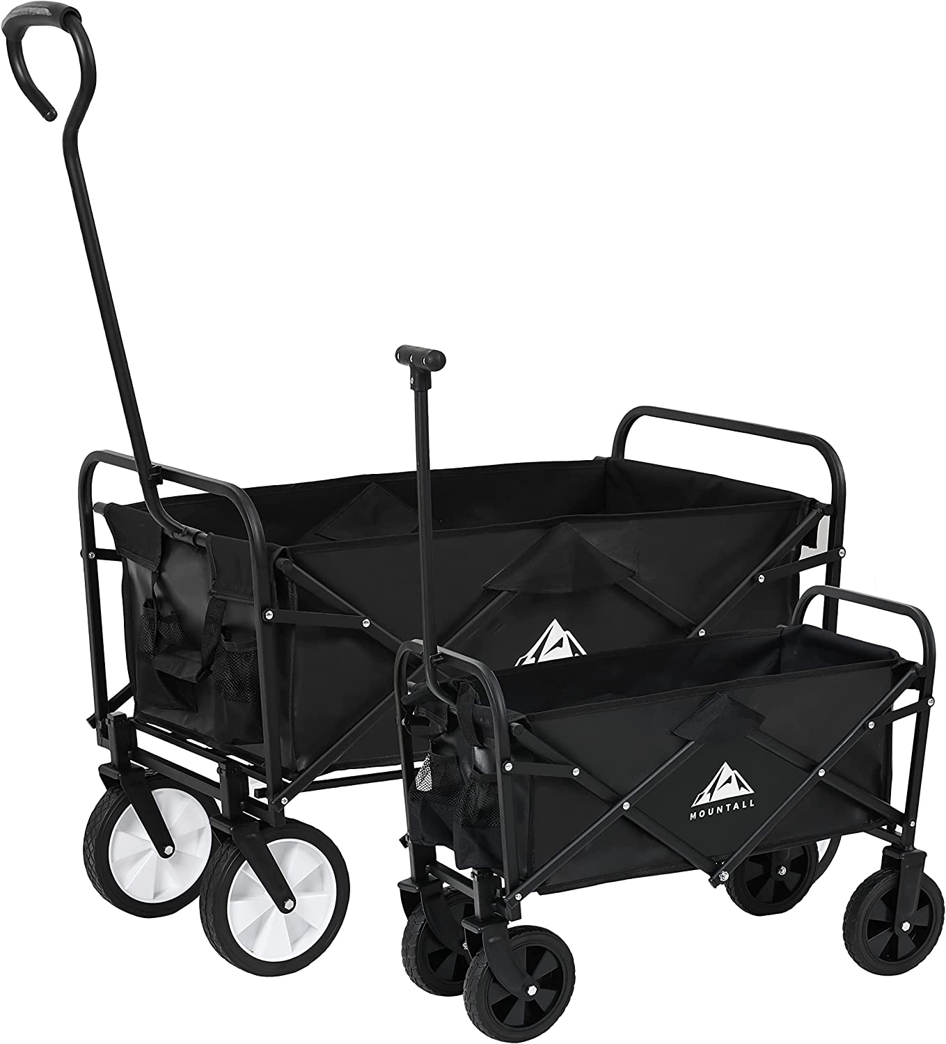 Black Mini Foldable Garden Festival Trolley Camping Folding Cart Wagon Truck Wheelbarrow