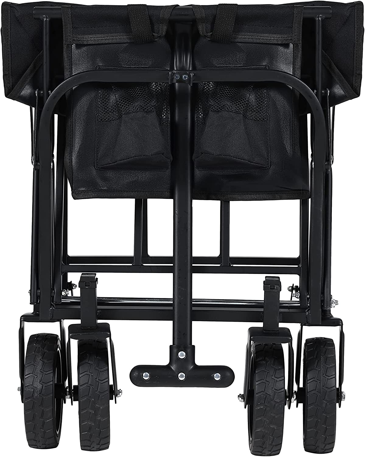 Black Mini Foldable Garden Festival Trolley Camping Folding Cart Wagon Truck Wheelbarrow