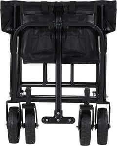 Black Mini Foldable Garden Festival Trolley Camping Folding Cart Wagon Truck Wheelbarrow
