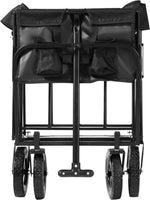 Load image into Gallery viewer, Black Heavy Duty Foldable Garden Festival Trolley Camping Folding Cart Wagon Truck Wheelbarrow
